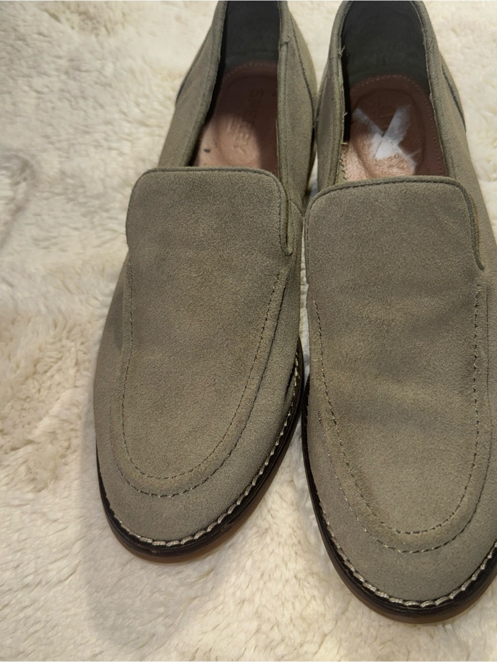Sperry Men's Suede Slip-On Loafers in Olive Green